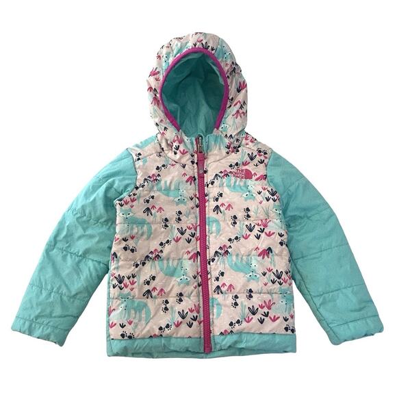 The North Face Perrito Toddler Puffer Jacket Size 3T Blue Reversible Aqua Blue - Picture 1 of 5